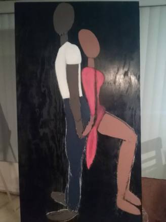 "Back Me Up" (Couples) Paint on Wood
